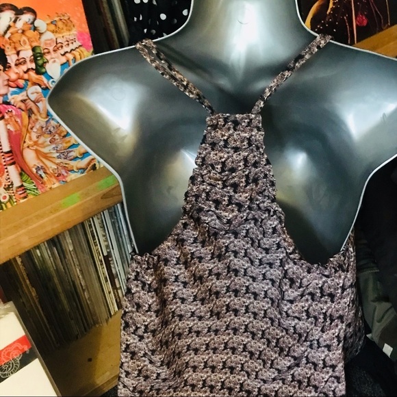 COTTON Candy L.A. Cute Houndstooth Button Down Racerback Tank Top Size Large - Picture 2 of 3